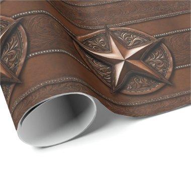 Rustic Farmhouse Cowboy Western Country Texas Star Wrapping Paper