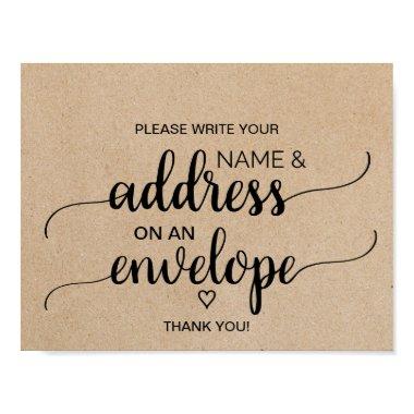 Rustic Faux Kraft Address An Envelope Sign