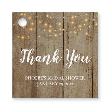 Rustic Faux Wood Country Bridal Shower Favor Tags