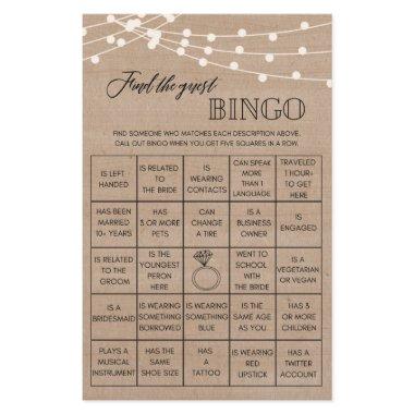 Rustic Find the guest bingo  game Flyer
