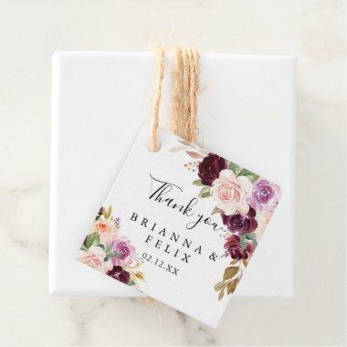 Rustic Floral and Botanical Foliage Wedding Favor Tags