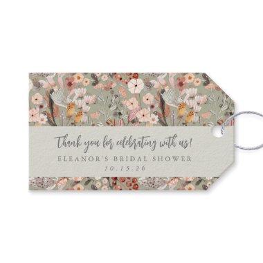 Rustic Floral Boho Bridal Shower Custom Thank You Gift Tags