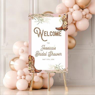 Rustic Floral Boots and Brunch  Poster