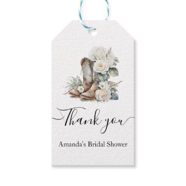 Rustic Floral Boots Bridal Shower Favor Gift Tags