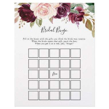 Rustic Floral Botanical Foliage Bridal Bingo Game