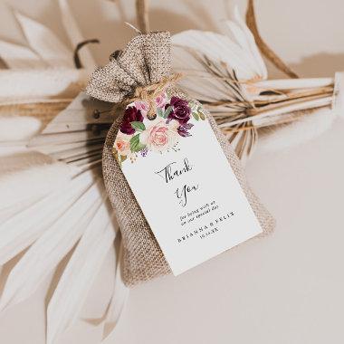 Rustic Floral Botanical Foliage Wedding Thank You Gift Tags