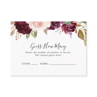 Rustic Floral Botanical Guess How Many Game Invitations