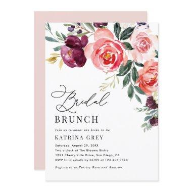 Rustic Floral Bridal Brunch Shower Invitations