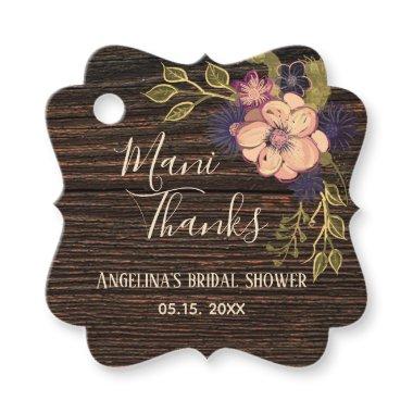 Rustic Floral Bridal Showe Thank You Favor Tags