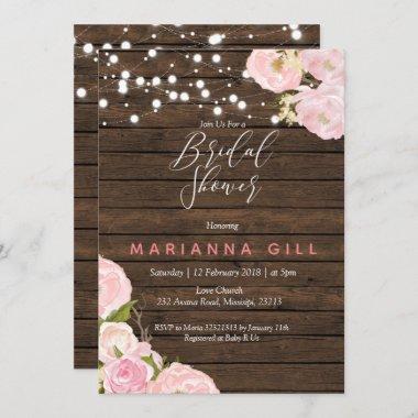 Rustic floral bridal shower Invitations