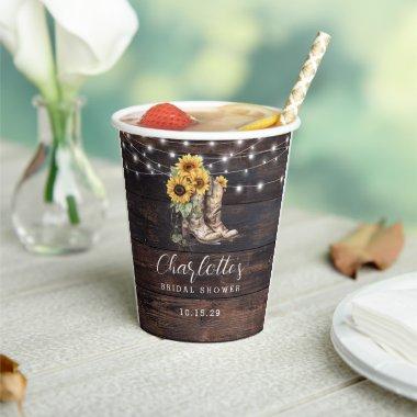 Rustic Floral Bridal Shower Paper Cups