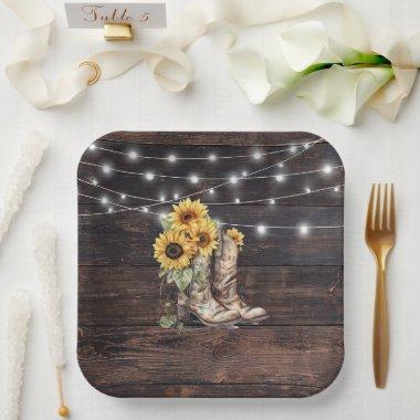 Rustic Floral Bridal Shower Paper Plates