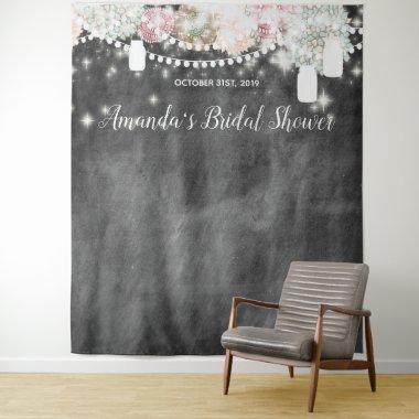 Rustic Floral Bridal Shower Photo Booth Backdrop