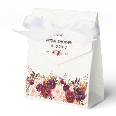 Rustic Floral Bridal Shower Pink Marsala Favor Box