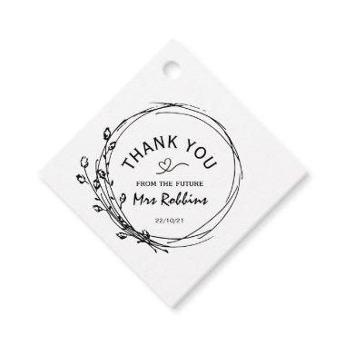 Rustic Floral Bridal Shower Thank You Favor Tags