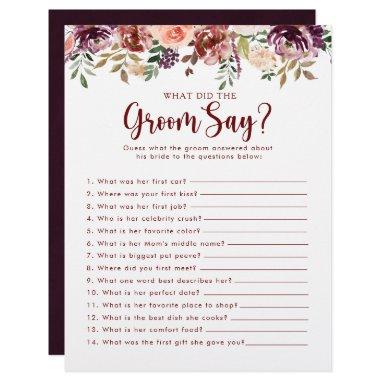 Rustic Floral  What did the Groom Say