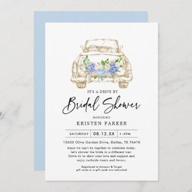 Rustic Floral Drive By Bridal Shower Invitations