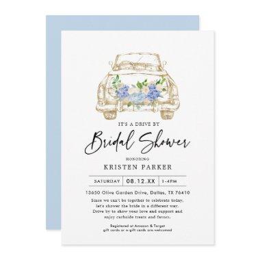 Rustic Floral Drive By Bridal Shower Invitations