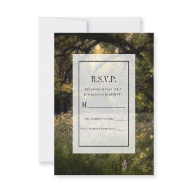 Rustic Floral Enchanted Forest Tree Wedding RSVP I