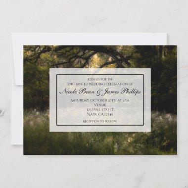 Rustic Floral Enchanted Forest Tree Wedding Woods Invitations