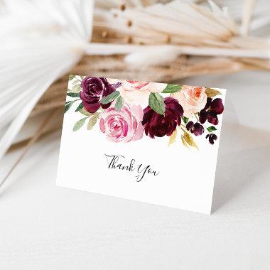 Rustic Floral Folded Wedding Thank You Invitations