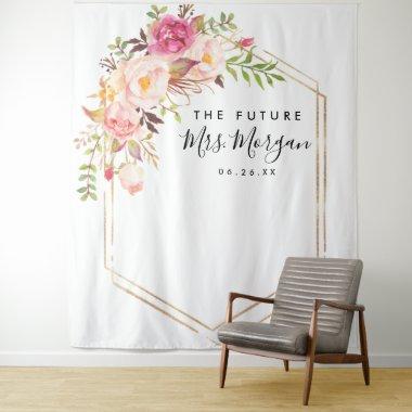 Rustic Floral Future Mrs  Backdrop
