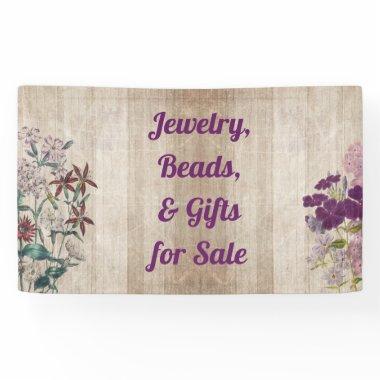 Rustic Floral Jewelry and Gift Boutique Banner
