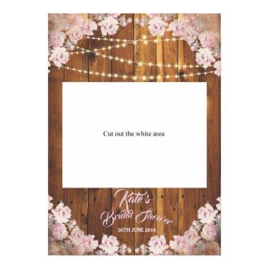 Rustic Floral Light Bridal Shower cut Photo Booth Poster