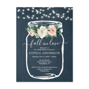Rustic Floral Mason Jar  Invite