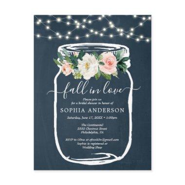 Rustic Floral Mason Jar Bridal Shower Invite