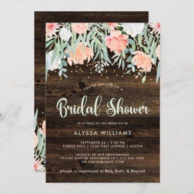 Rustic Floral Romance | Bridal Shower Invitations