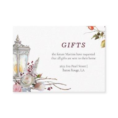 Rustic Floral Roses & Lantern Winter  Enclosure