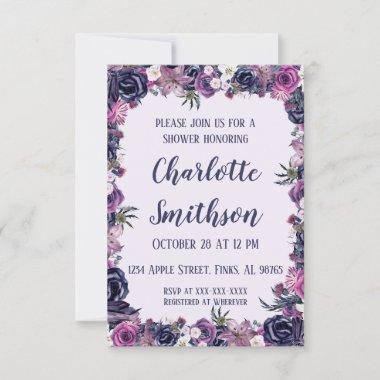 Rustic Floral Shower Invitations