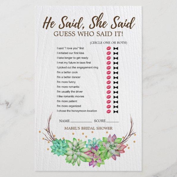Rustic Floral Succulent Wedding Word Search Game
