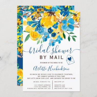 Rustic floral watercolor bridal shower by mail Invitations