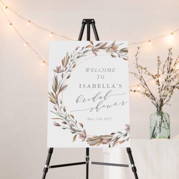 Rustic Floral Watercolor Bridal Shower Welcome Foam Board