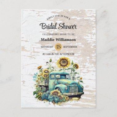 Rustic Floral Wood Bridal Shower Invitation PostInvitations