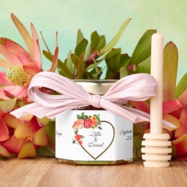 Rustic Flower Heart Frame Honey Jar Favors