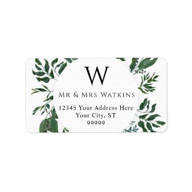 Rustic Foliage Wedding Greenery Return Address Label