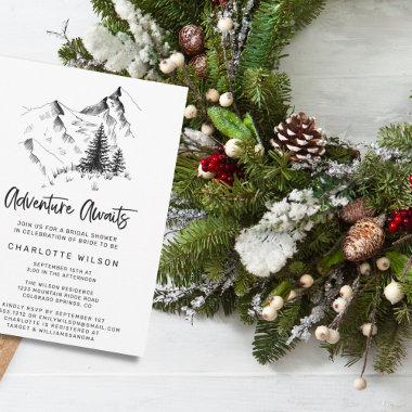 Rustic Forest Mountain Wilderness Bridal Shower Invitations