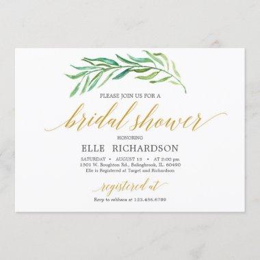 Rustic fresh greenery eucalyptus bridal shower Invitations