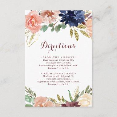 Rustic Gold Modern Calligraphy Wedding Directions Enclosure Invitations