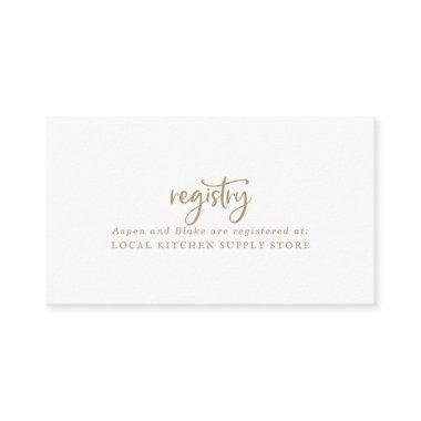 Rustic Gold Script Gift Registry Enclosure