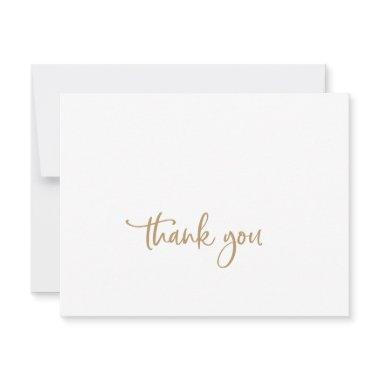 Rustic Gold Script Thank You Invitations