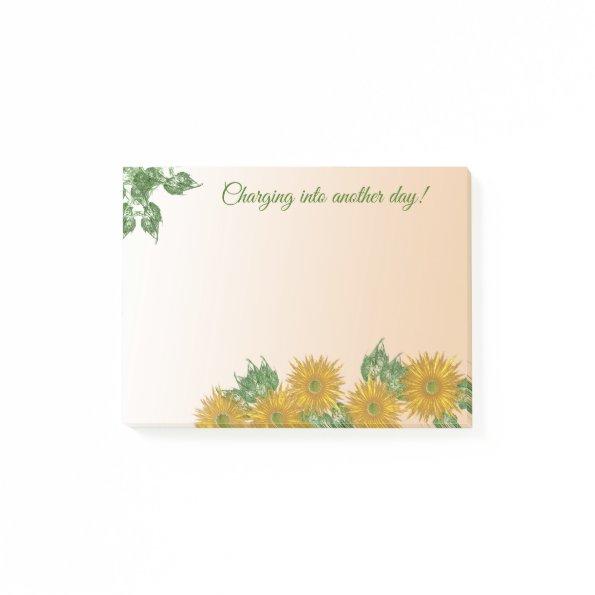 Rustic Golden Flowers, Greenery, and Leaves Post-it Notes