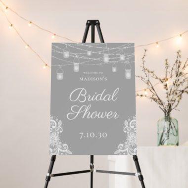 Rustic Gray Lights Bridal Shower Foam Board