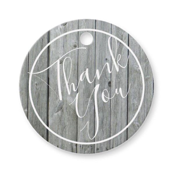 Rustic Gray Wood Wedding Thank You Favor Tags
