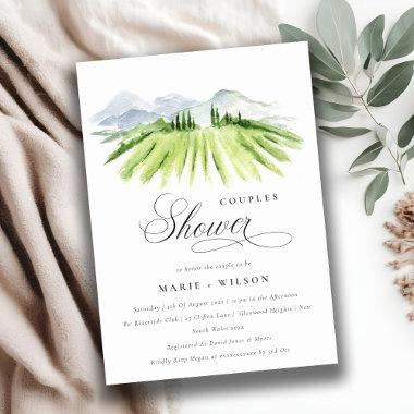 Rustic Green Winery Vineyard Couples Shower Invite