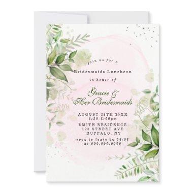 Rustic Greenery Blush Bridesmaids Luncheon Invites