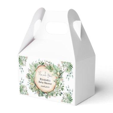 Rustic Greenery Botanical Baby Shower 1st Birthday Favor Boxes